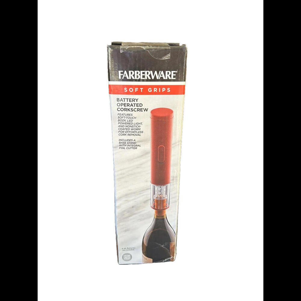 🌼Farberware Soft Grip Battery Operated Corkscrew New In Box